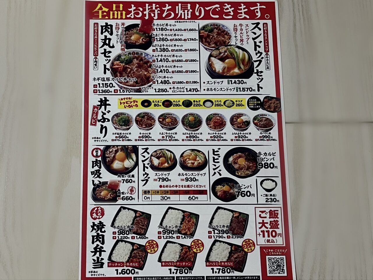 肉丸商店のテイクアウトメニュー
